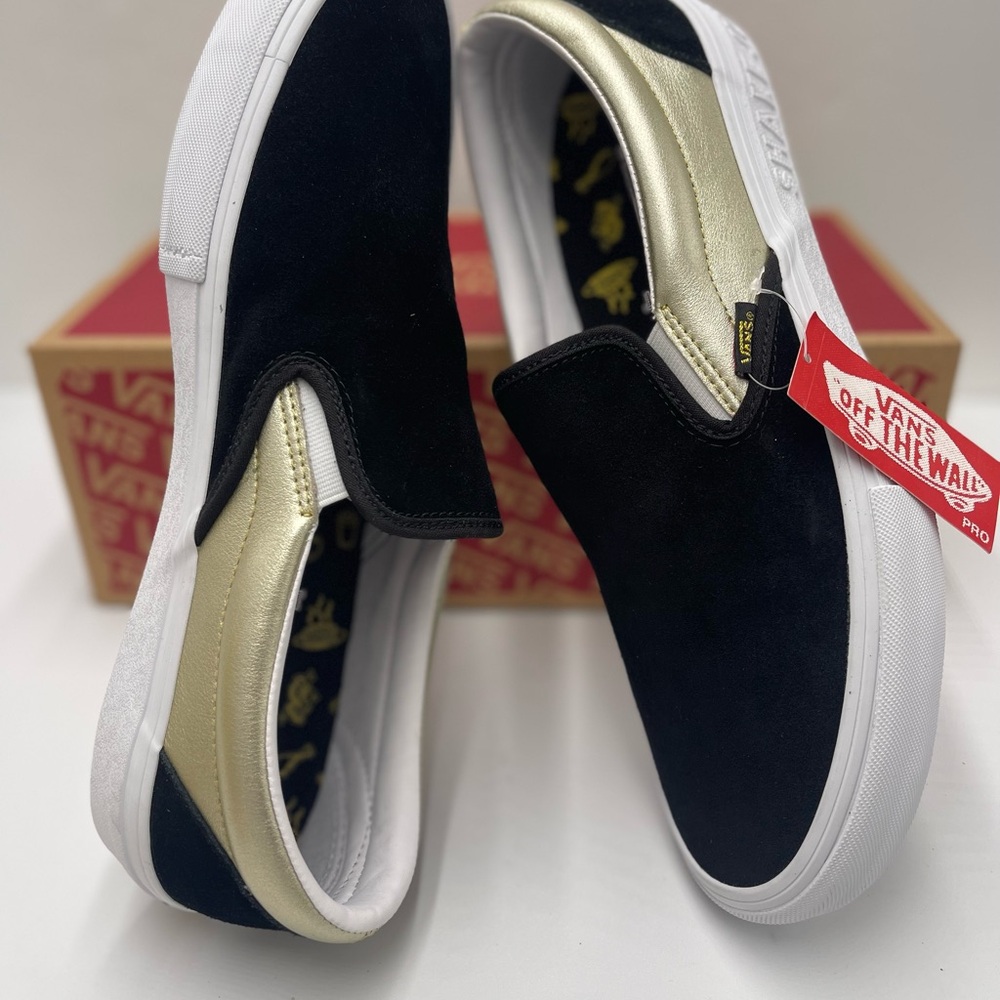 Vans Men’s Slip-On Pro (Shake Junt) Black/Gold Sneakers
VN0A347V13L - Picture 13 of 16